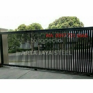 Pintu Pagar Sliding Besi Hollow Hitam /M2