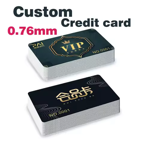 Custom Credit Business Card Plastic Membership VIP Design Logo Name Waterproof Double Side Thank You
