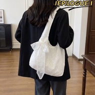 IEPILOGUE1 Korean Style Tote Bag, Versatile Lightweight Floral Print Lace Handbag, YK2 With Silk Sca