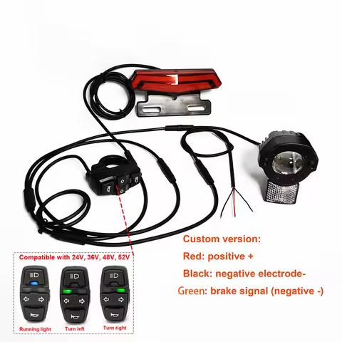 EBKE BF07 Ebike LED Headlight Rear Brake Light Horn Turn Signal Conversion Kit 36V 48V 52V For BAFAN