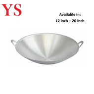 Flashing Aluminium Wok (Polished) 12" - 18" | Kuali Aluminium (Berkilat) | Kuali Masak