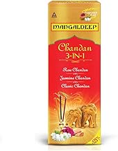 Mangaldeep Chandan 3in1 Agarbatti - Experience The Soothing fragrances of Classic Chandan, Rose Chan