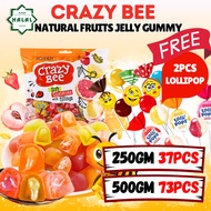 250/500/1kg ROSHEN Crazy Bee Jelly Candy Gula-Gula Viral Gummy Halal Candy Crazy Bee Candy Honey Jel