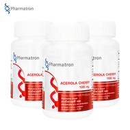 [แพ็ค 3 ขวด] Acerola Cherry 1000 mg. อะเซโรล่าเชอร์รี่ 1000 ฟาร์มาตรอน Pharmatron สารสกัดจากอะเซโรล่า เชอร์รี่ 1000 มก. วิตามินซี วิตามินอี Vitamin C Vitamin E