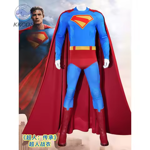 Clark Kent Cosplay Costume 3D Print Bodysuit with Cloak David Corenswet Movie Hero Spandex Outfit Ma