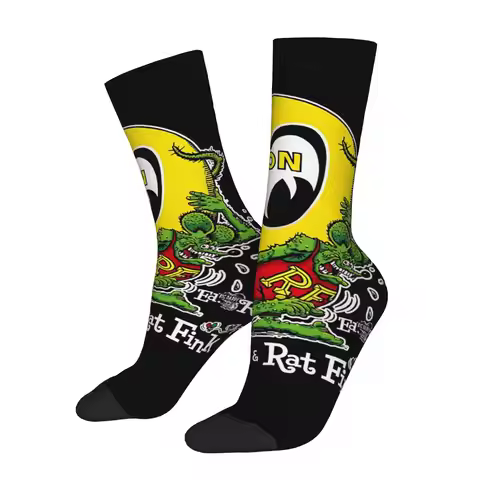 1 Pair Happy Funny Men's Sock The Exposed Brain Retro Harajuku Rat F-Fink Hip Hop Novelty Seamless S