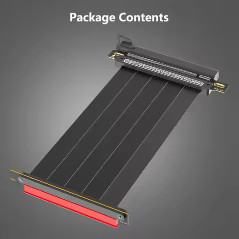 PCIE 4.0 X16 Riser Cable, 64Gbps Silver Plated Extension Card for RTX 4090 3060 RX 6950XT GPU, for M