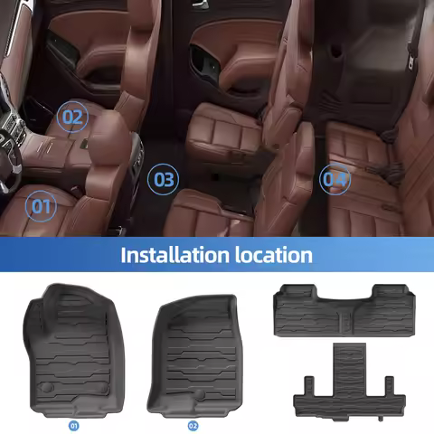 for Chevrolet Suburban/GMC Yukon XL (Only XL) 7 Seats 2021 - 2025 TPE 3D Car Floor Mats Cargo Liner 