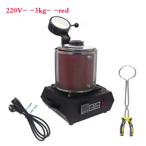 1/2/3Kg Gold Melting Furnace - Portable Metal Melting Furnace Gold Silver and Aluminium Quartz Cruci