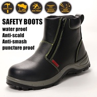 Safety Boots Men's Welder Boots Heavy-Duty Safety Shoes Anti-Smashing Steel Toe Shoes Anti-puncture Welding Shoes Steel Toe-toe Work Shoes Lightweight Protective Shoes Construction Site Steel Toe Shoes Waterproof Milit