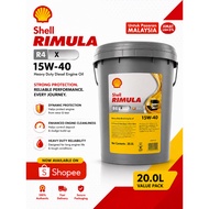 Shell Rimula R4X 15W-40 Heavy Duty Diesel Engine Oil 20L