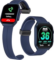 MYLAMZAL Smart Watch for Man Women with Bluetooth Call, Android ＆ iOS Compatible 1.96" AMOLED Touchs