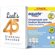 Lual's 45 Diabetes Decoded Bundle with Equate Omeprazole 20mg Capsules and Sodium Bicarbonate Capsul