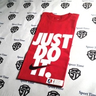Kaos Nike / T Shirt Nike Just Do It BOLD + Logo - Red/ White