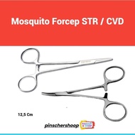 Mosquito Forcep Gunting Klem Arteri Lurus / Bengkok Forcep 12,5 Cm