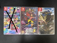Switch 遊戲 Mario Kart 8 Deluxe, Marvel Ultimate Alliance 3, Monster Hunter Rise