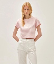 MARITHE FRANCOIS GIRBAUD間條女裝短款TEE🩷現貨🩷Pink L✅100%韓國專門店/免稅店購入
