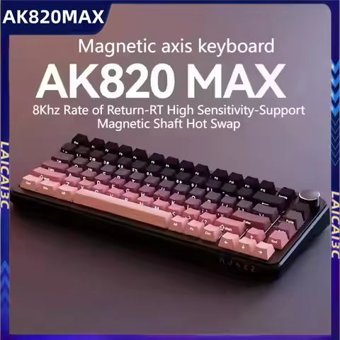 Ajazz Ak820max Wired Magnetic Axis Keyboard 0.1mm Rt 8000hz Return Rate Gasket Structure Rgb Light V
