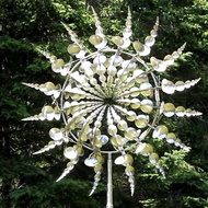 (RPYS) New Unique and Magical Metal Windmill Kinetic Sculpture Windmill 3D Wind Powered Kinetic Scul