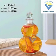 500ml crystal gourd / glass stopper gourd bottle / 500ml glass gourd bottle