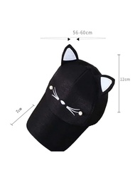 Gorra Cerrada De Visera De Gatito Kawaii Con Orejitas