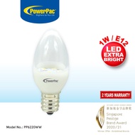 PowerPac LED Bulb, LED Light 1W E12 Warm White 财神灯(PP6220WW)