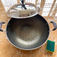 廚得樂炒鍋不沾鍋3D鑽石鍋家用雙耳炒鍋無油煙電磁爐瓦斯爐通用