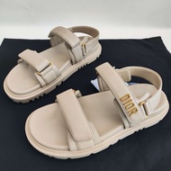 DIOR迪奧 DiorAct 羊皮 沙灘涼鞋女款 米色  40碼