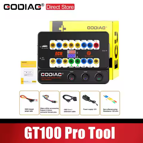 Godiag GT100+ GT100 Pro OBDII Breakout Box ECU Bench Connector Adds Electronic Current Display and C