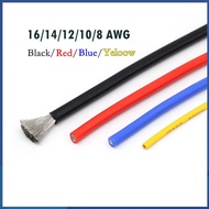 (1 meter) 8AWG 10AWG 12AWG 14AWG 16AWG Silicone Wire 5-Color Flexible Shoft Cable DIY RC Car/Boat/Ai