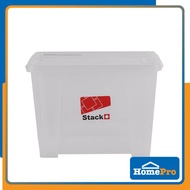 HOMEPRO STACKO PLASTIC STORAGE CONTAINER BOX 6652 24L W41xD27.5xH28 CM WHITE CLEAR