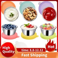 6Pcs 1.6Oz Salad Dressing Container to Go, Stainless Steel Condiment Containers Cups with Silicone L