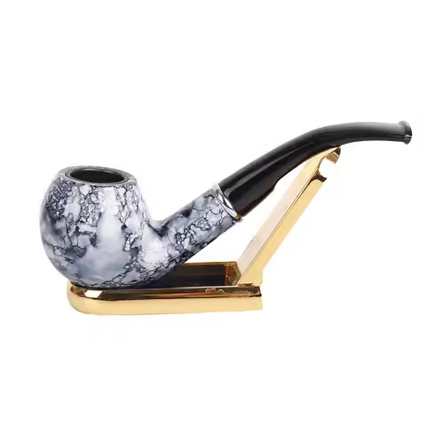 2019 New Retro Acrylic Durable Resin Smoking Pipe Tobacco Pipes Cigar Gift Durable Smoking Tools 1pc