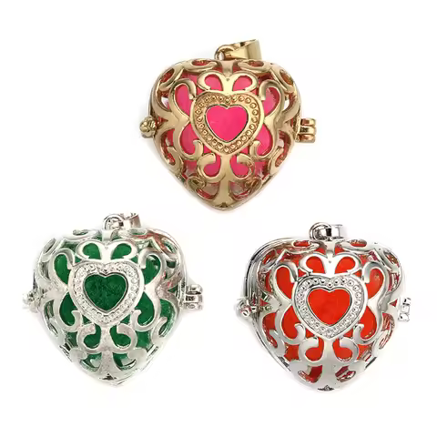 Mexico Chime 1pcs Heart Shaped Hollow Aromatherapy Cage Angel Ball Essential Oil Diffuser Perfume Lo