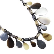 【日本直送】愛馬仕 HERMES 淚滴項鍊 水牛角 × 銀 925 棕色/銀色 約 50g 女仕【二手】