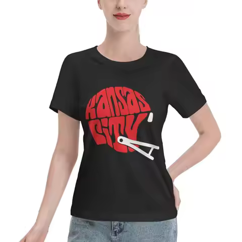 Trending Now Kansas City Helmet Women's T-shirt Boho High Quality Cotton Shirt