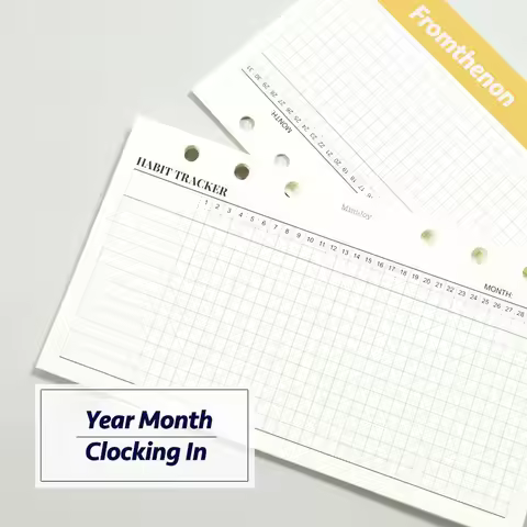 Minimalist A6A7 Year Month Clocking in 31 Days Habit Cultivation of Loose Leaf Paper Hand Book Repla