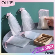 OULISI Soap Net Foaming Double Layer Bubble Mesh Pouch Bag Gelembung Sabun Busa 手工皂起泡网