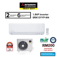 (SEDA) Mitsubishi 1.5HP SRK13YYF Air Conditioner Inverter SRK13YYF-W4 Aircond SRK13YYFW4 /2.0HP SRK1