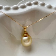 簡約 天然海水珍珠 南洋金珠 純銀吊墜 贈項鏈