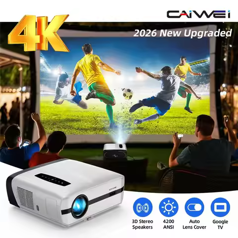 CAIWEI A9S 4K Projector for Movies Home Theater 4200 ANSI Android Full HD 1080P Auto Focus Smart TV 