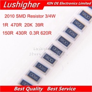 100 pcs 2010 SMD Resistor 3/4W 1% 1R 150R 470R 39R R30 20K 620R 430R 1 Om 1ohm 1R00 1R0 150 470 39 0