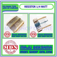 Resistor 1/4w 0 ohm 1k 2k 2k2 10k many sizes - RESISTO 0 OHM