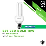 MEGAMAN CFL 3U E27 LED Mentol Lampu Siling Light Bulb 18W Energy Saving Bulb LED Bulb Lighting Glass