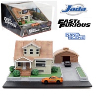 Jada Toys Fast & Furious Nano Hollywood Rides Dom Torettos House Display Diorama with Two 1.65" Die-