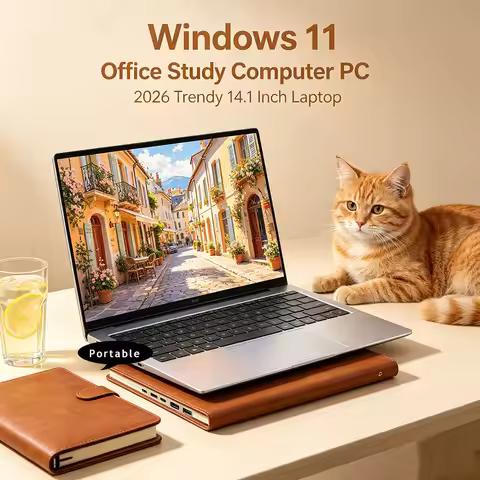 14.1 Inch Ultra Slim Business Laptop Intel Win11 16GB/32GB DDR4 RAM 2TB SSD Portable Office Notebook