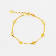 Clover Bar Bracelet in 916 Gold by Ngee Soon Jewellery