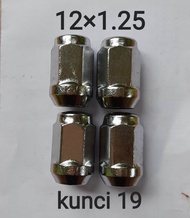 baut roda mobil 12×1.25 kunci 19 satuan besi