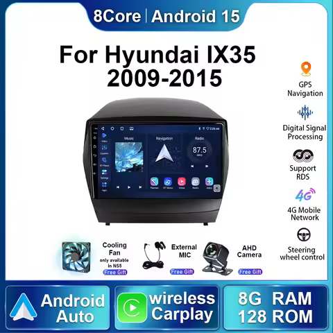 Android 15 For Hyundai IX35 Tucson IX35 2009-2015 Car Radio Multimedia Stereo Player Auto Accessorie