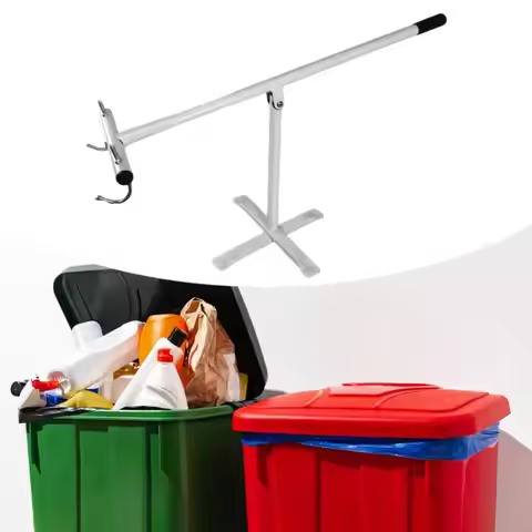 Manual Trash Compactor Tool Rubbish Bin Sturdy Touchless Household Trash Can 120-660L Wheel Bins Out